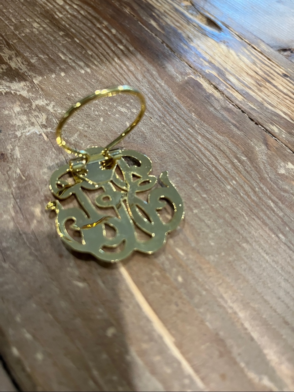 Vintage Scarf Clip Gold Monogram Scarf Clip - Picture 5 of 9